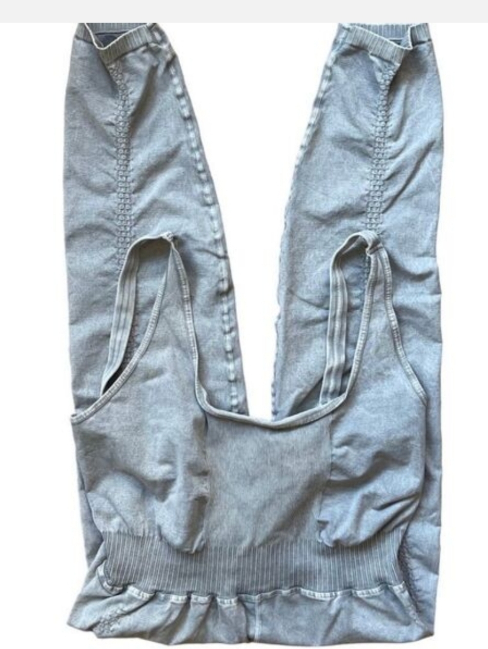 Free People Movement Good Karma Ice Gray Seamless Scoop-Back Jumpsuit - Picture 7 of 8